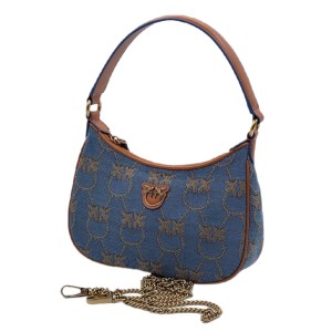 Сумка Pinko Mini Love Bag Half Moon Denim Logo K2283