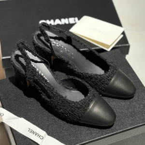 Босоножки Chanel slingbacks tweed F3914