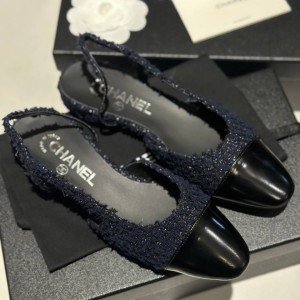 Босоножки Chanel slingbacks tweed F3973